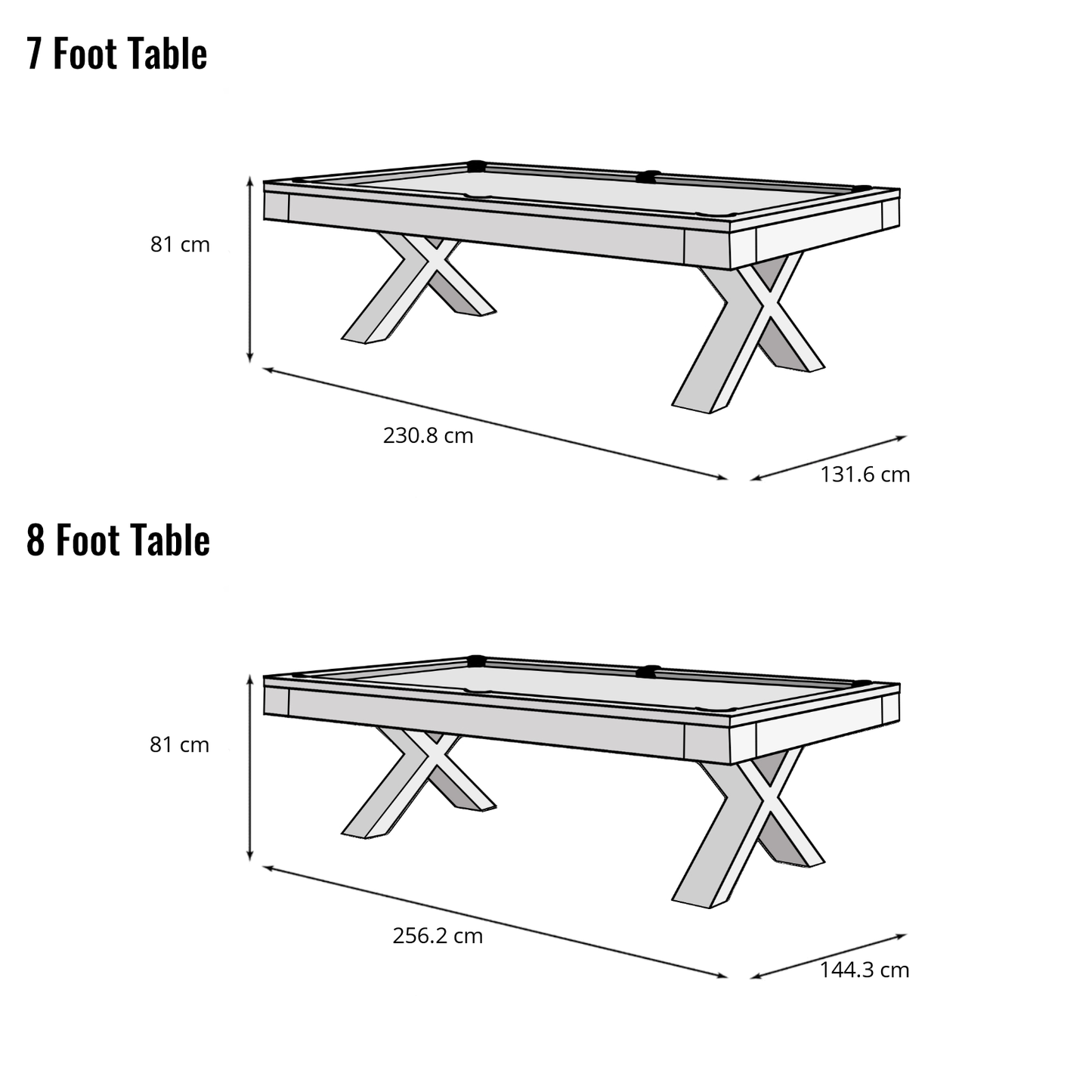 Cue-King Texas Pool Table (Fully Customisable)