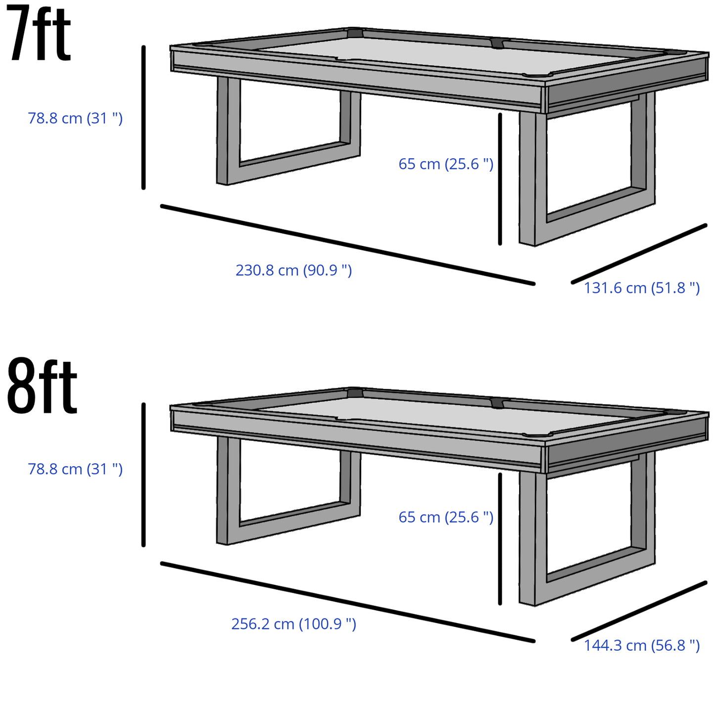Cue-King U Stand Pool Table (Fully Customisable)